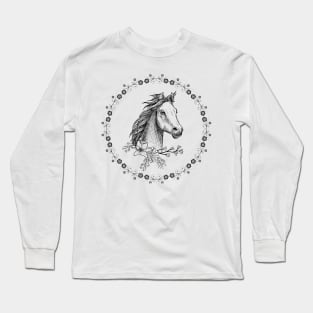 Horse design Floral Look Long Sleeve T-Shirt